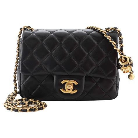 chanel pearl crush square flap bag quilted lambskin mini